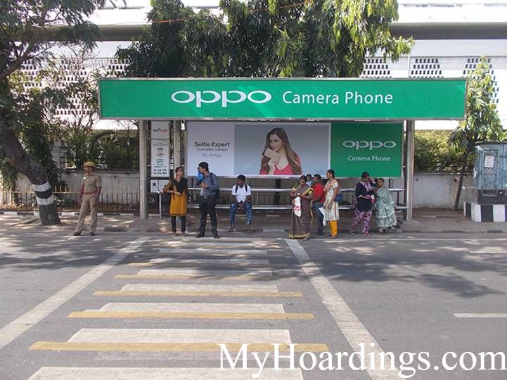 BQS Branding Agency at  Hotel Chola bus stop in Chennai, Hoardings Rates at Bus Stop in Chennai